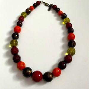 FREE with 6/$20 Bundle Gently Worn Beaded Necklace with Orange, Brown, Green
